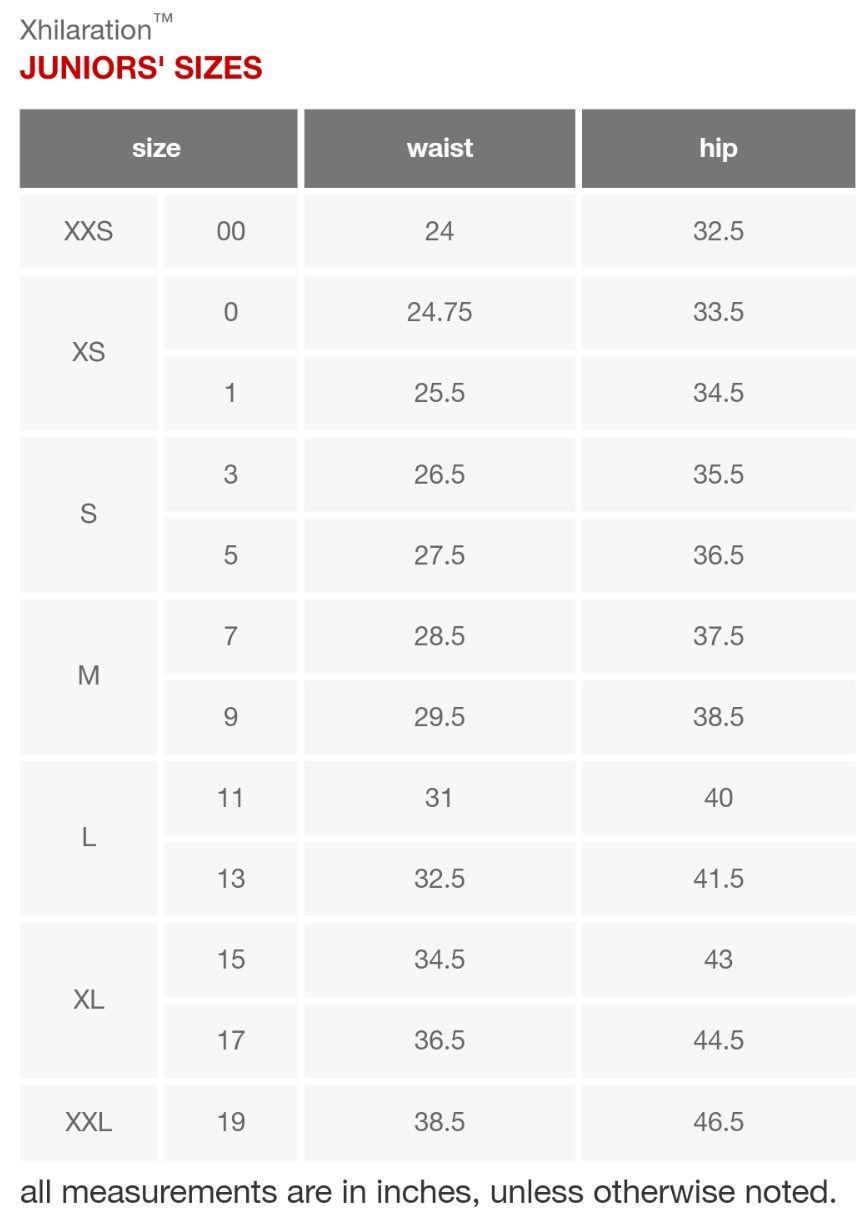 xhilaration size chart swimwear