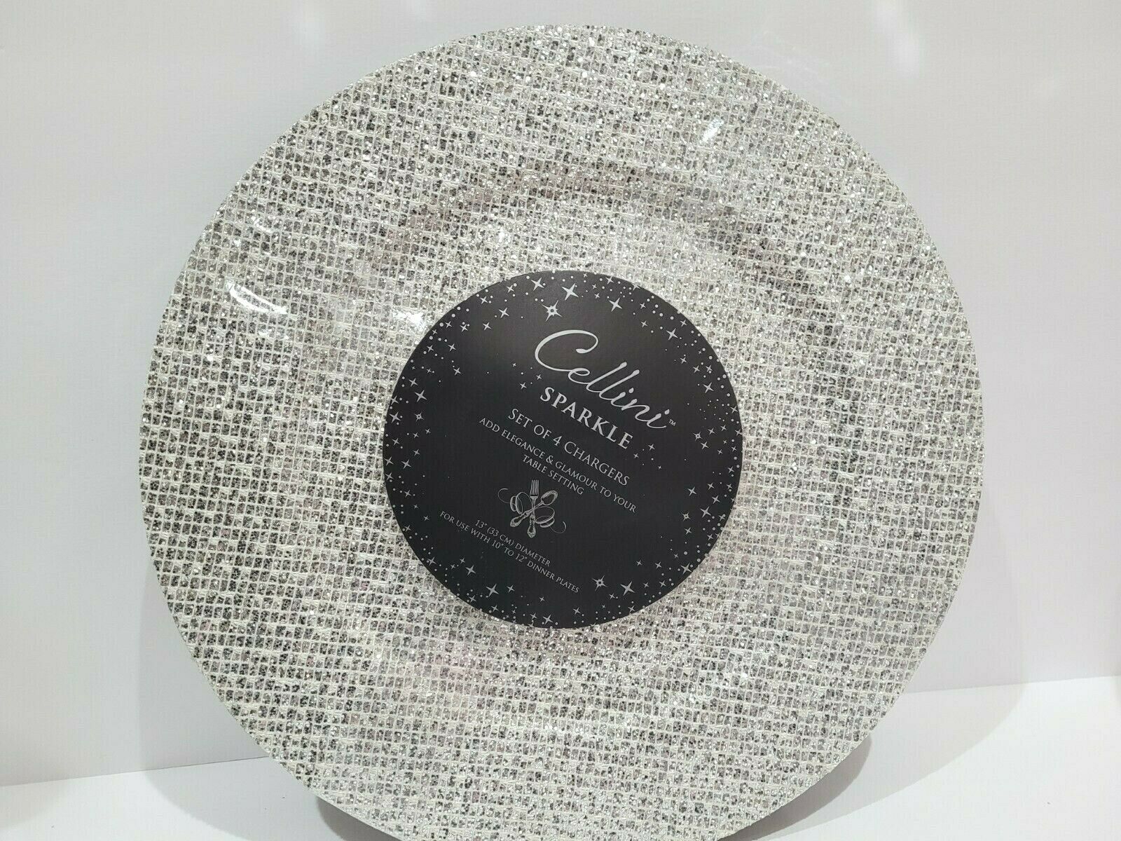 Cellini Glamour Holiday Silver SPARKLE GLITTER DINNER PLATE CHARGER 13