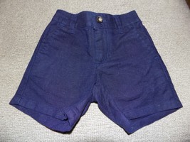 Janie &amp; Jack Navy Blue Linen Blend Flat Front Shorts Size 3/6 Months  Bo... - $17.60