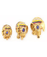 3 Elephants Jewelry Trinket Box Animal Collectible #MCK11  - $63.17