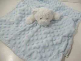 Blankets &amp; Beyond white teddy bear blue nose minky dot baby security bla... - $9.89