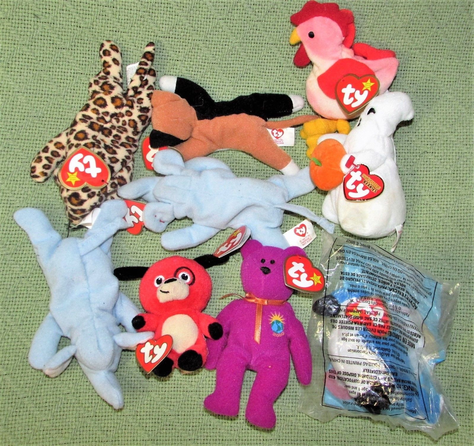 McDonalds TY BEANIE BABIES Lot of 22 Some Heart Tags Teenie Weenie Bean