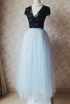 SKY BLUE Plus Size Tulle Maxi Skirt Something Blue Wedding Bridesmaid Skirts