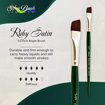 Silver Brush Limited 2506S1/2 Ruby Satin Angle Brush for Fluid and Flow ... - $28.38