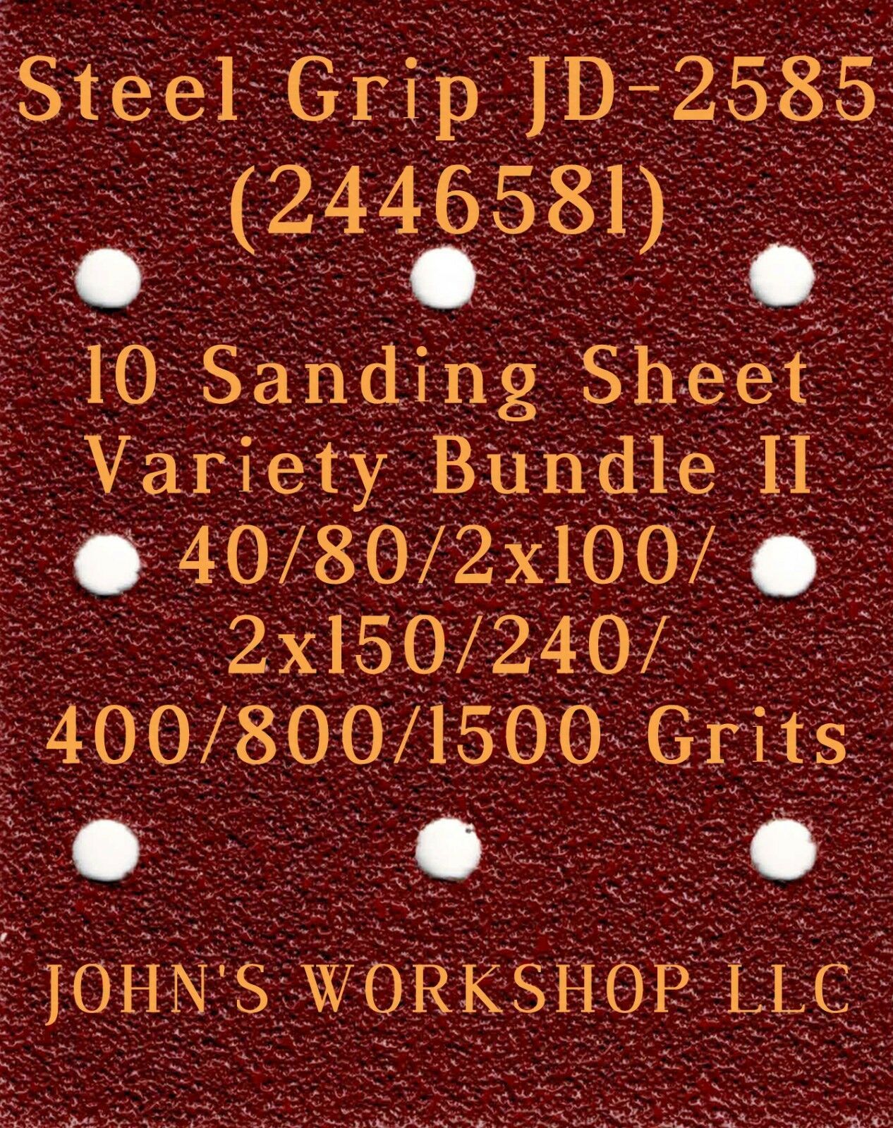 Primary image for Steel Grip JD-2585 - 40/80/100/150/240/400/800/1500 - 10 Sheet Variety Bundle II