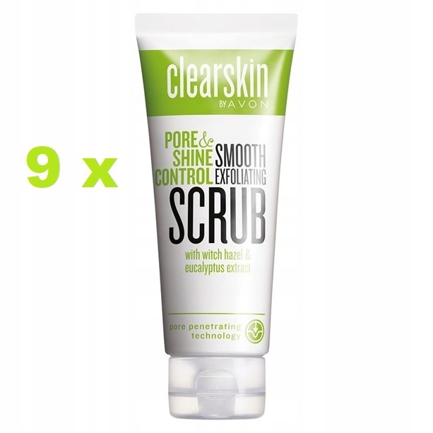 Primary image for 9 x Avon Clearskin Smooth Pore Exfoliating Scrub Shine Control Peeling 75 ml New