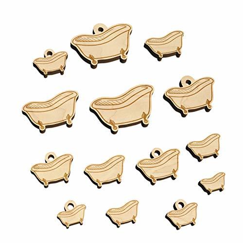 Cast Iron Bath Tub Mini Wood Shape Charms Jewelry DIY Craft - 18mm (17pcs) - wit