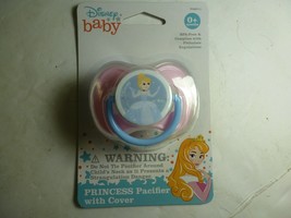 New Disney Baby Printed Pacifier with Cover - Disney Princess Blue - $7.91