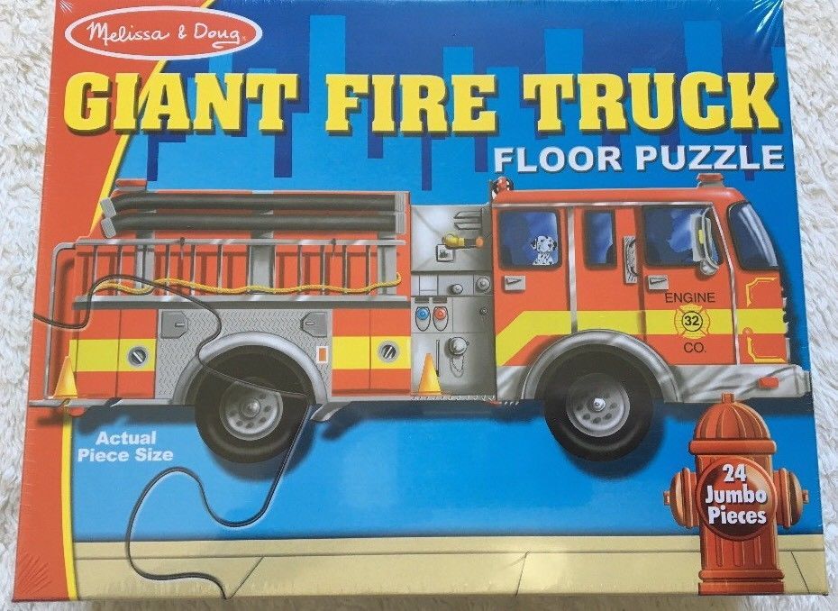 Melissa Doug Floor Puzzle Giant Fire Truck 24piece 4feet