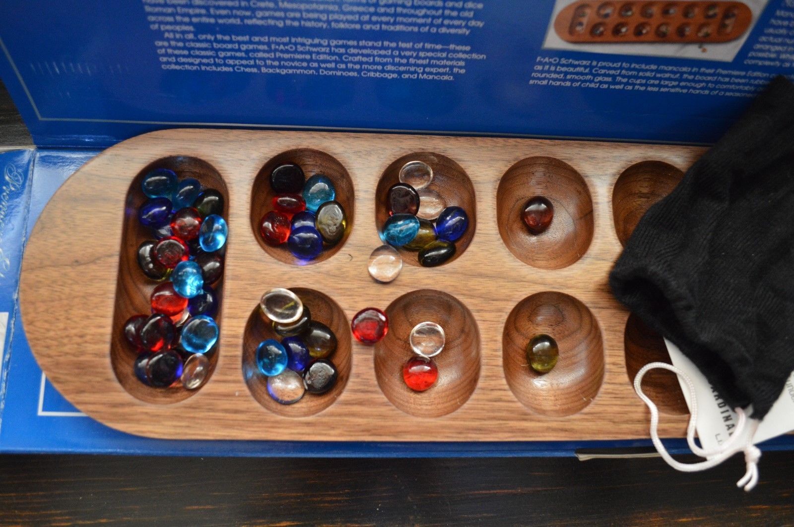 Fao Schwarz Solid Walnut Mancala With And 48 Similar Items