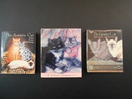 Three Cat Mini Books Literary Cat Artistic Cat Potpourri Cat Gift - $13.96