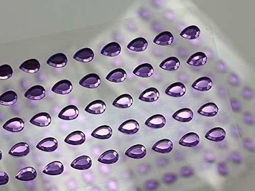 KraftGenius Allstarco 6x4mm Purple Teardrop Self Adhesive Acrylic Rhinestones Pl