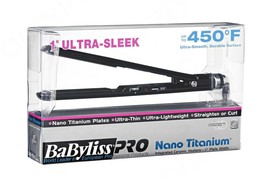 Babyliss Pro Nano Black 1&quot; Titanium Ultra-Sleek Straightening Flat Iron - $89.79