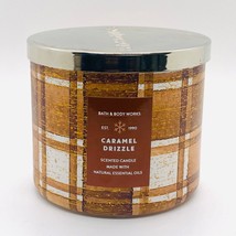 Bath &amp; Body Works CARAMEL DRIZZLE Large Scented 3 Wick Candle 14.5 oz - $23.70