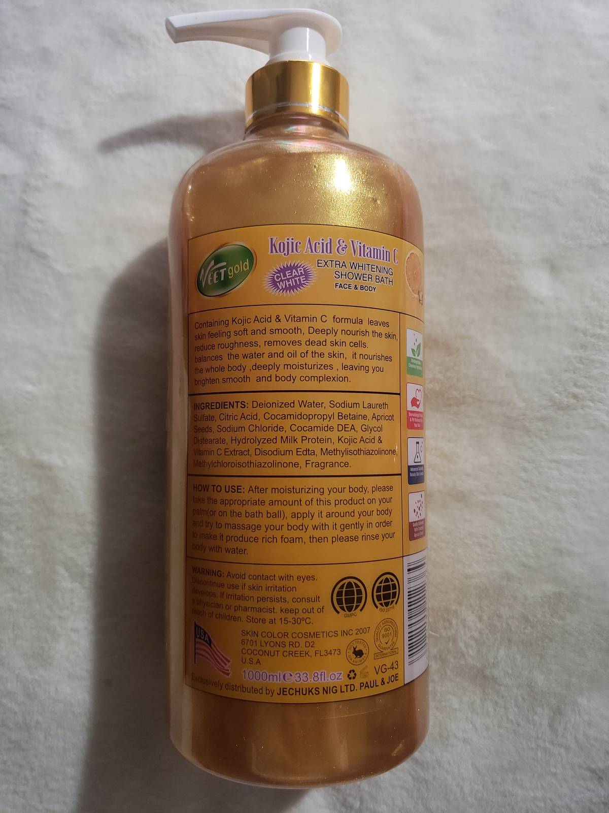 Original Veet gold kojic acid & vitamin C Gold plus extra whitening