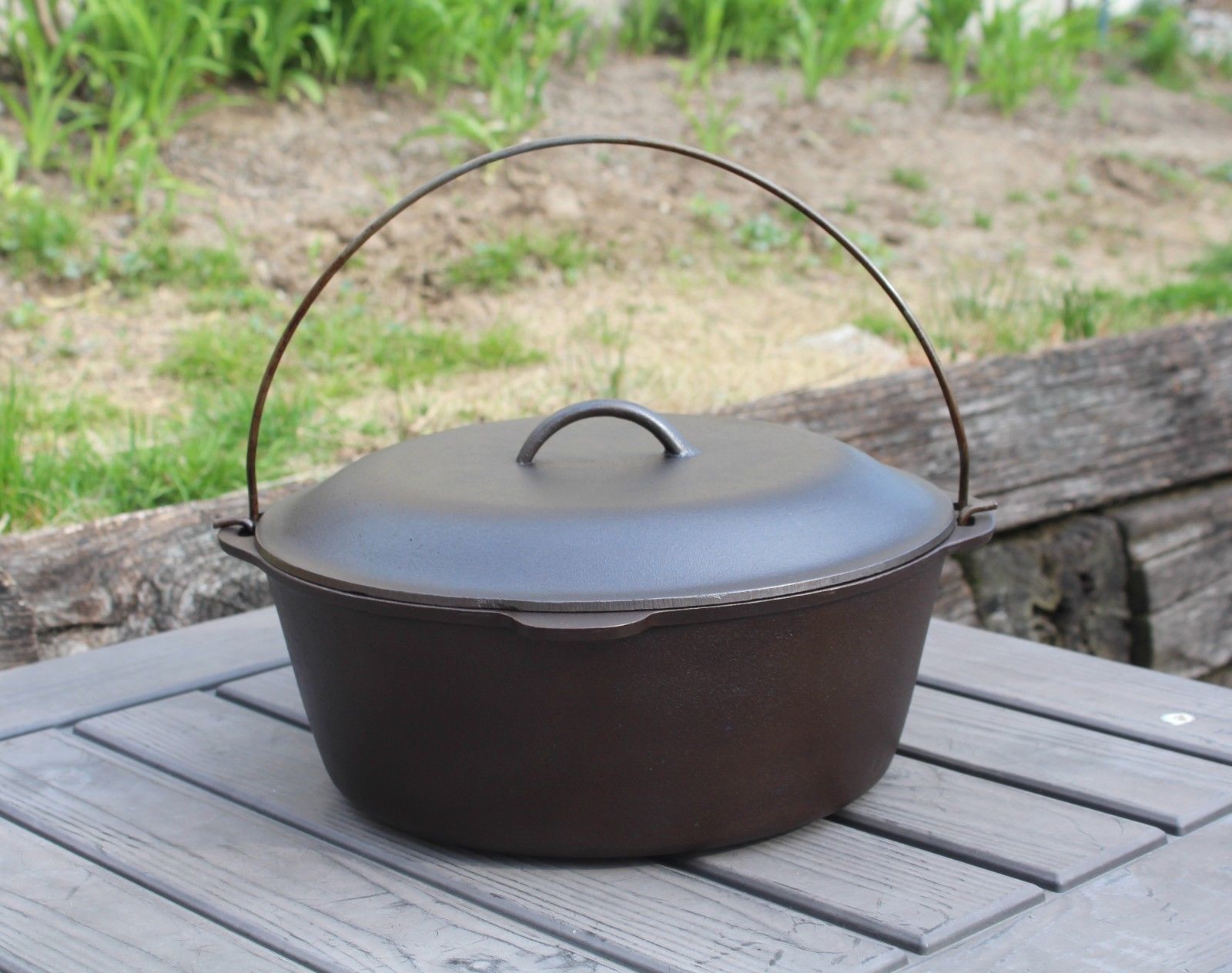 Vintage No. #10 Lodge Cast Iron Dutch Oven, Big Ten, Cleaned/Seasoned ...