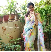 Indian Ethnic Women Wear Silk Saree Handwork Design Party Weding Multico... - $42.35