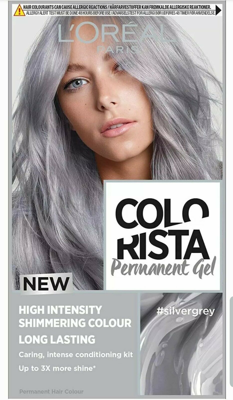 LOreal Colorista COOL SHADE SILVER GREY Permanent Hair Dye Gel SHIMMERING COLOUR