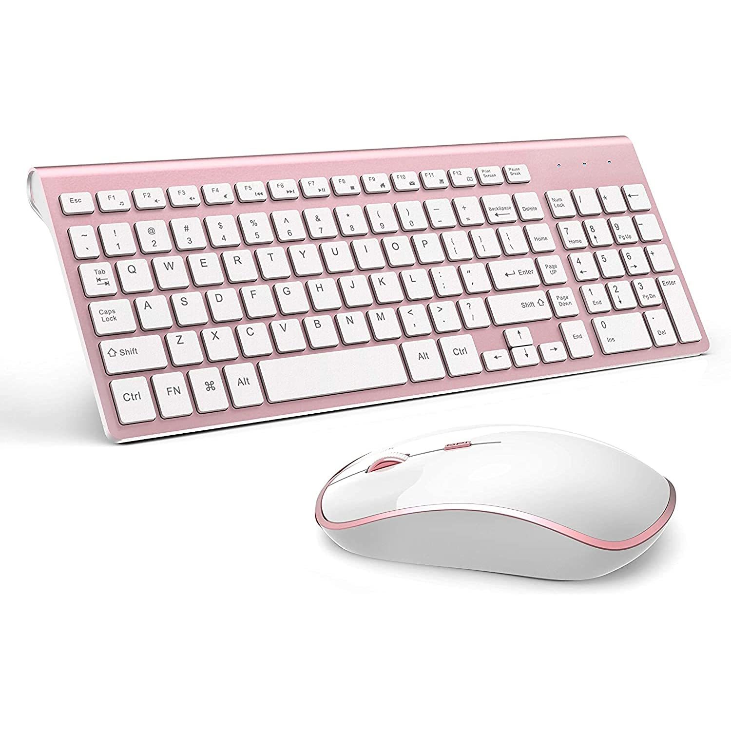 Wireless Keyboard Mouse Combo, 2.4G Usb Compact And Slim Wireless ...