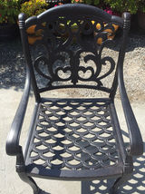 Outdoor dining chairs set of 6 cast aluminum patio furniture rust free image 3