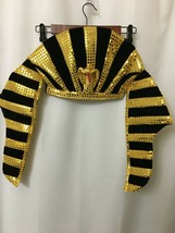 King Tut Hat by Elope Gold Lame Black Velvet Adjustable Size Adult New w/out tag - $21.53