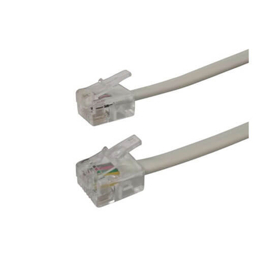 Datatech RJ12 6 Position 4 Conductor Plug to Plug Cable - 3m