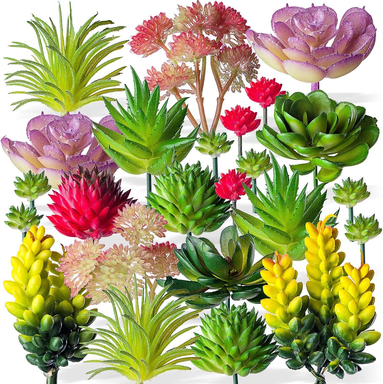 Housenior 24 Pack Mini Artificial Succulent Plants Unpotted: Faux Succulent - $35.92
