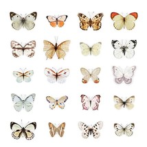 20 Butterfly Stickers 2 inch Assorted Light Colors Scrapbook Window PET  - $5.72