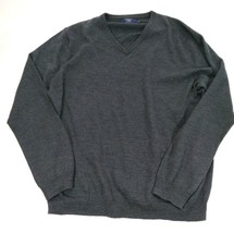 J Crew Factory Men's Sweater 100% Merino Wool Gray V-Neck Size XL - $19.75