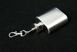 1 oz Mini Flask Keychain Screw Cap Small Drink Container Personalized En... - $15.99