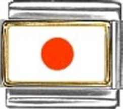 Japan Photo Flag Italian Charm Bracelet Jewelry Link - $1.97