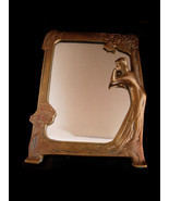 art nouveau vanity Mirror / vintage metal vanity mirror / Photo frame / ... - $85.00