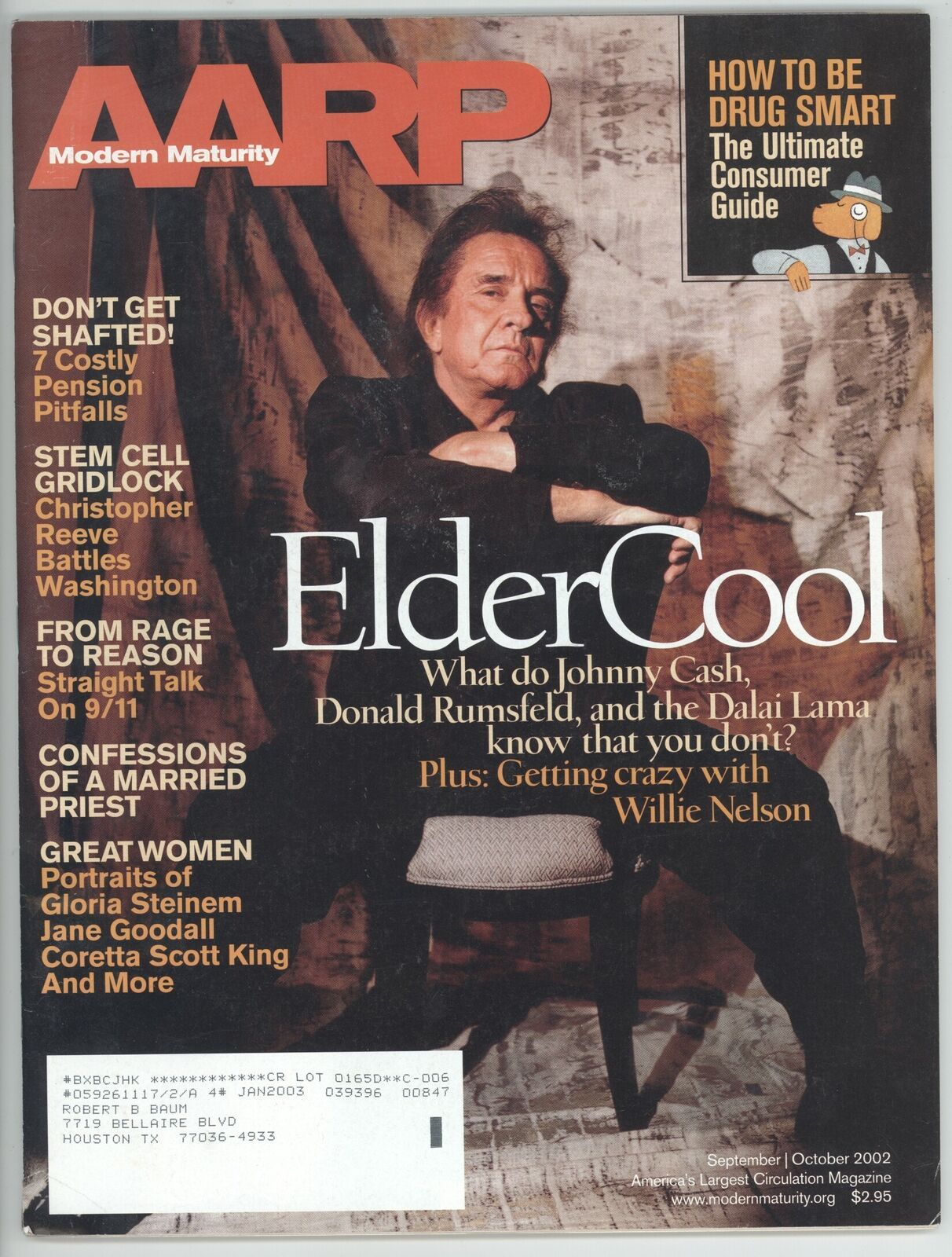 Johnny Cash September October 2002 AAR Modern Maturity Magazine! Elder ...