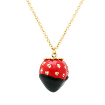 Kate Spade Outside the Box Chocolate Covered Strawberry Necklace - Very Rare - $194.52
