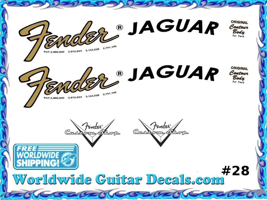 Fender Jaguar Guitar Decal Headstock Restoration Waterslide Logo 29 ...