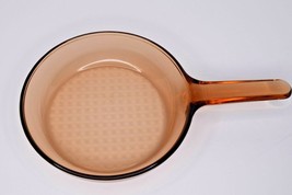 Corning Ware Visions Amber Glass 7&quot; Fry Saute Pan Waffle Bottom - $12.86