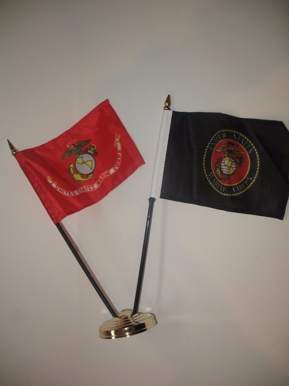 Marines USMC Black Marine Corps Flag 4/"x6/" Desk Set Table