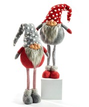 Standing Gnome Set of 2  with Stripped Stockings Knit Sweater Santa Hat 27" High