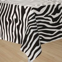 56"x120" - Black and White - Tablecloth Poly Cotton Zebra Print - $53.98