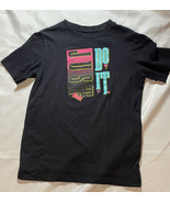 Kids boys size Large Nike Just Do It retro style Graphic black T shirt - $10.39