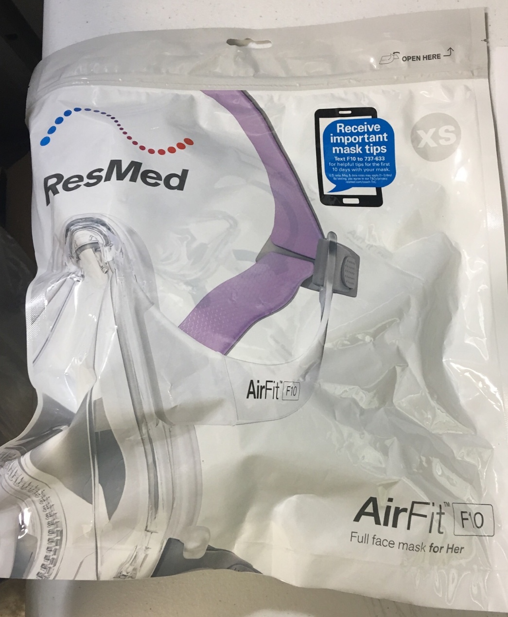 Extra Small ResMed AirFit F10 For Her Full Face Cpap Mask 63139 with ...