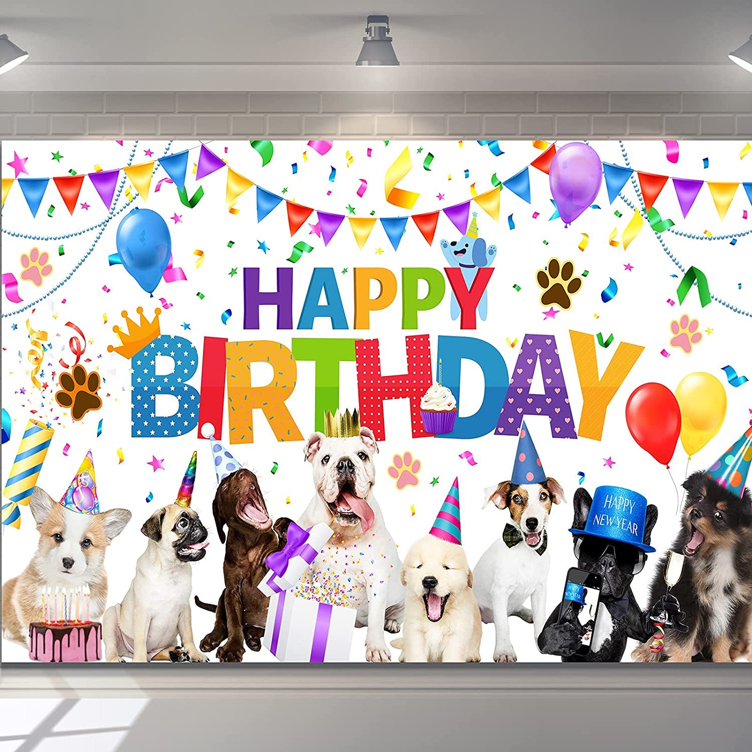 Dog Happy Birthday Backdrop Banner Puppy Photography Background Banner