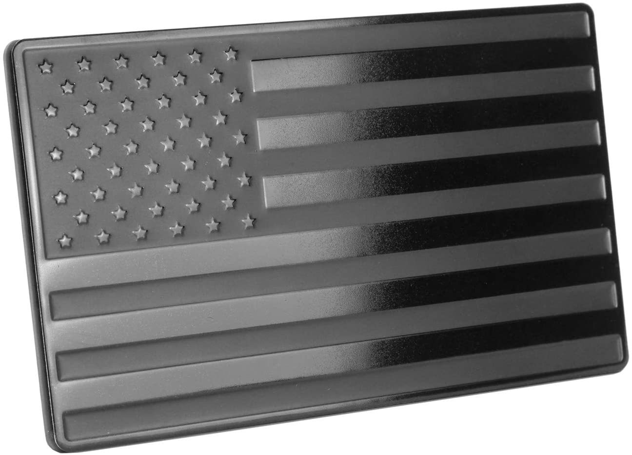 USA American Flag Emblem on Metal Trailer Hitch Cover (Fits 2