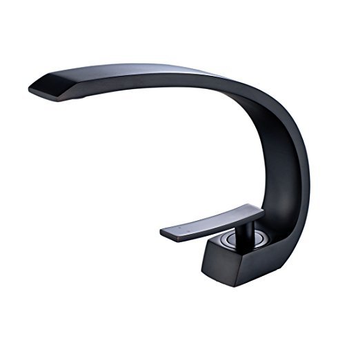 Fapully Modern Black Bathroom Faucet Single Handle Vessel Sink Faucet