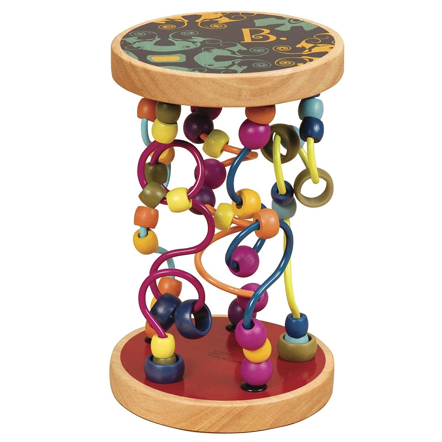 B. Toys Bead Maze Wooden Wire Maze 47 Beads & 5 Mazes Classic Toy For ...