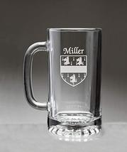 Miller Irish Coat of Arms Glass Beer Mug (Sand Etched) - $28.00