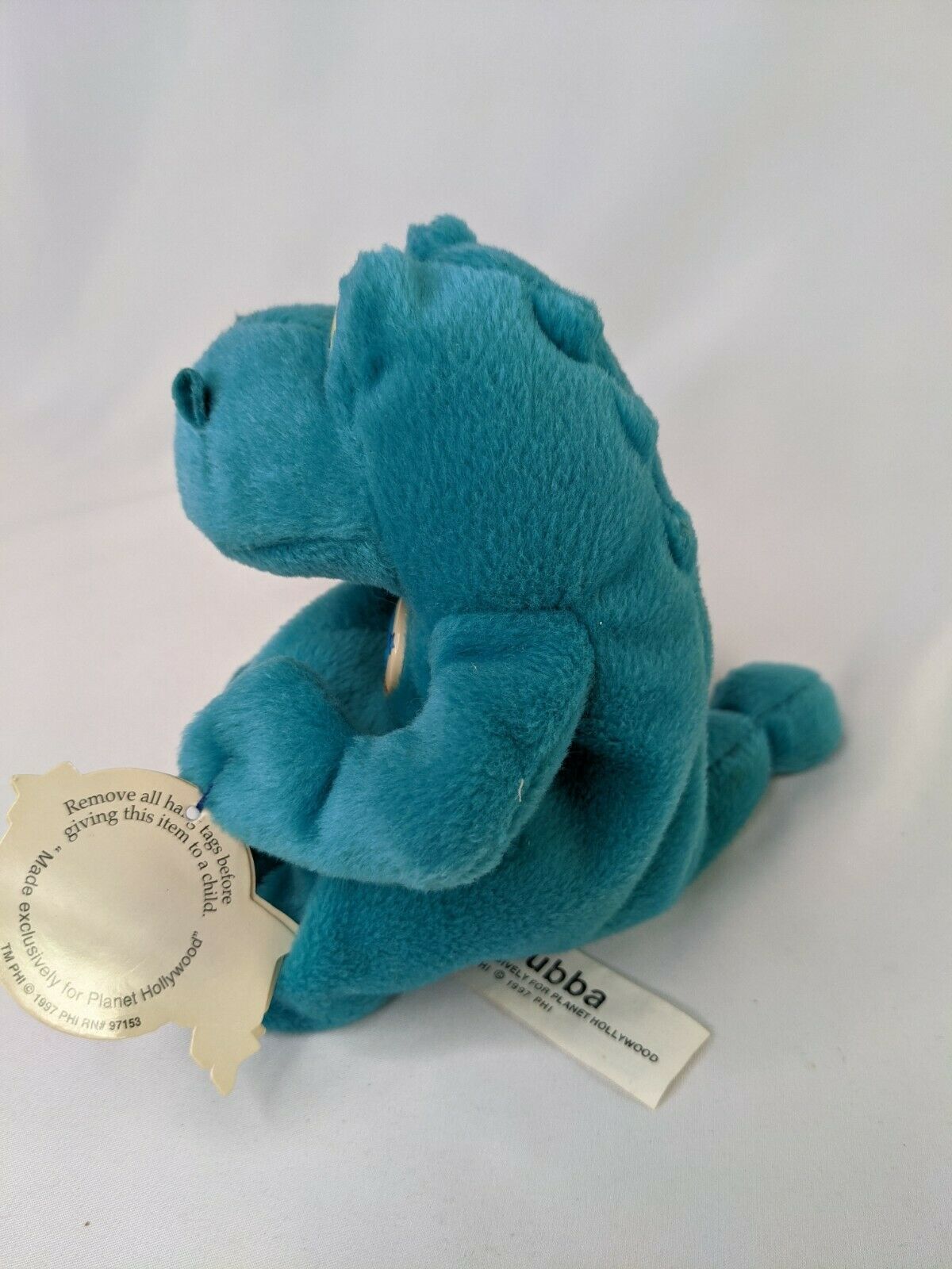 Bubba Planet Hollywood Teal Dinosaur Dragon Plush Advertising Stuffed ...