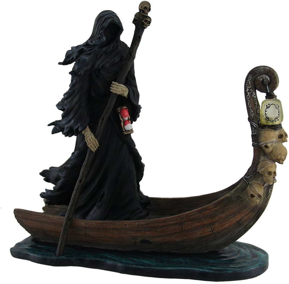 Veronese Resin Statues Charon Ferryman Of The Dead Propelling Boat ...