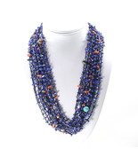 Navajo Black Pen Shell Heishi 32&quot; Necklace 10 Strands Lapis Coral Turquoise - $450.00