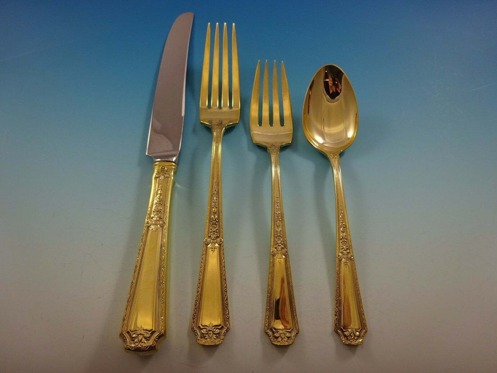 Primary image for Louis XIV Gold by Towle Sterling Silver Flatware Set For 6 Service Vermeil
